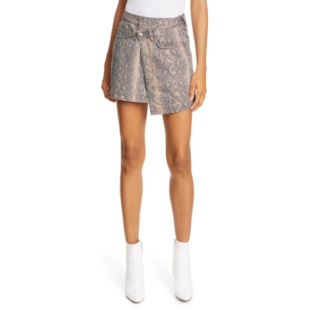 New Ksubi Rap Kobra Print Denim Mini Skirt Women's Size 28